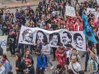 A general view of the crowd in the march of students for public education in Bogota, Colombia, on 28 November 2018. (
