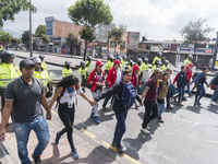 A students of the National Pedagogical University participates in the March of students for public education in Bogota, Colombia, on 28 Nove...