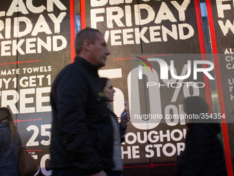 Black Friday sales draw shoppers looking for a bargain before Christmas, on November 28, 2014 in Oxford street, London.
Originating in the...