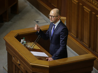 Prime Minister ukrayiny Arseniy Yatsenyuk after the Parliament voting in Kiev on December 2, 2014. (