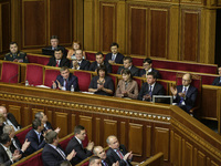 The new cabinet forming at the parliament building in Kiev, Ukraine on December 2, 2014.  (
