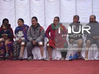 Nepalese people with their artificial Prosthetic legs fitted during Artificial limb fitment camp in Norvic International Hospital, Kathmandu...
