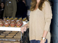 The designer Lourdes Montes presents 'sweet baileys' of chocolat cake luxe in Madrid, on December10, 2014. (