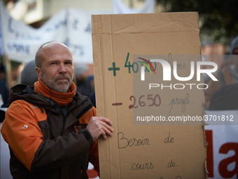 Several schoolteachers unions and two students unions (UNL, FIDL) called for a day of strike against Minister of Education J.-M. Blanquer re...