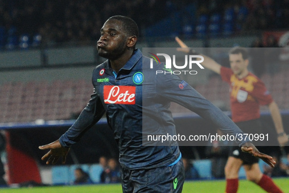 Duvan Zapata celebrates after scoring of SSC Napoli during UEFA Europa League Group I match between SSC Napoli and BSC Young Boys Football /...
