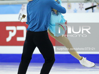13 december-BARCELONA SPAIN: Xiaoyu Yu and Yang Jin in the pairs free skating final in the ISU Grand Prix in Barcelona, held at the Forum in...