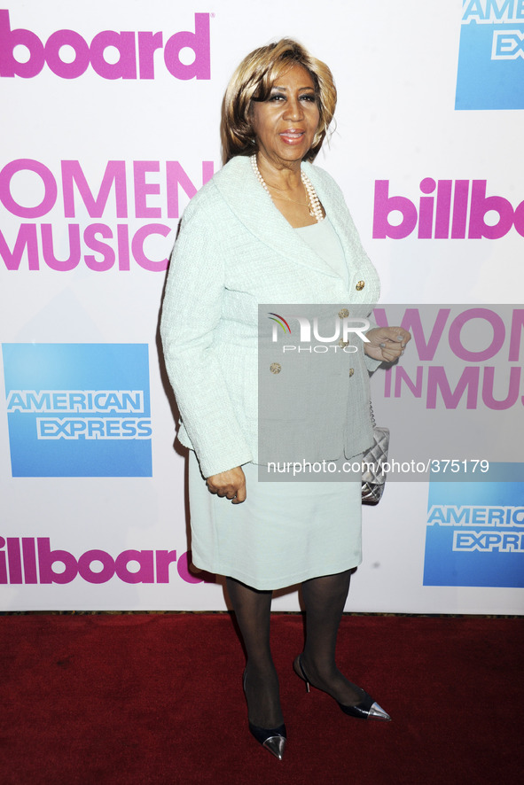 Aretha Franklin attends 2014 Billboard Women In Music Luncheon at Cipriani Wall Street on December 12, 2014 in New York City.