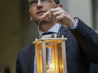 Handing over of Peace light to the Minister of Justice Heiko Maas by the ring German girls and boys scout federations e. V. from Betlehem un...