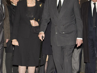 Spanish King Juan Carlos and former Queen Sofia after her funeral's by Cayetana Fitz-James Stuart mass held at San Francisco el Grande churc...