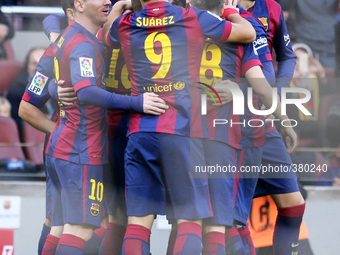 BARCELONA -20 de diciembre- SPAIN: FC Barcelona players celebration in the match between FC Barcelona and Cordoba CF, for the week 16 of the...