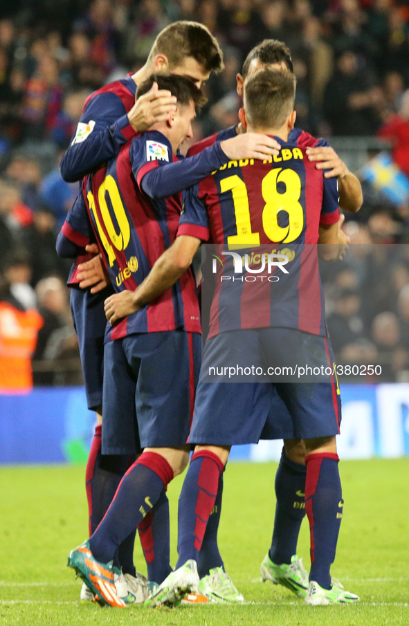 BARCELONA -20 de diciembre- SPAIN: Leo Messi goal celebration in the match between FC Barcelona and Cordoba CF, for the week 16 of the spani...