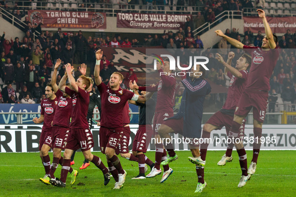 Torino Team celebrate victory after the Serie A football match n.16 TORINO - GENOA on 21/12/14 at the Stadio Olimpico in Turin, Italy.  