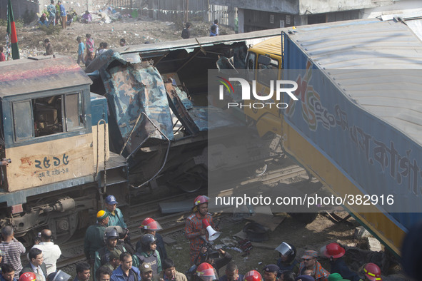 Two persons have been killed as a train derailed after being hit by a covered van near Kamalapur container terminal in Dhaka 