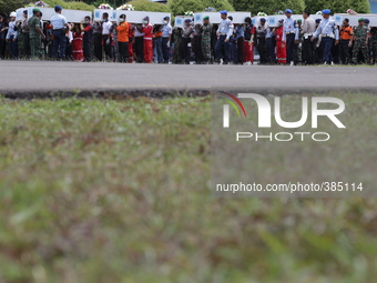 Victim of AirAsia Plane QZ8501 ready to deliver from Pangkalan Bun AirPort to Surabaya, on January 3, 2015. (