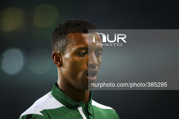 Sporting's midfielder Nani looks on during the Portuguese League  football match between Sporting CP and Estoril Praia at Jose Alvalade  Sta...