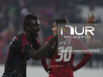 PORTUGAL, Penafiel: Benfica's Brazilian midfielder Anderson Talisca celebrates after scoring a goal during the Premier League 2014/15 match...