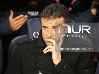 BARCELONA - january 11- SPAIN: Luis Enrique in the match between FC Barcelona and Atletico Madrid, for the week 18 of the spanish Liga BBVA,...