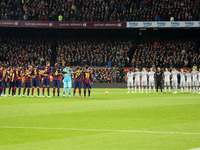BARCELONA - january 11- SPAIN: minute of silence for the attempt on Charlie Hebdo in the match between FC Barcelona and Atletico Madrid, for...