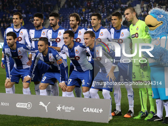 BARCELONA - january 13- SPAIN: Espanyol team in the match between RCD Espanyol and Valencia, corresponding to the return of the round of 16...