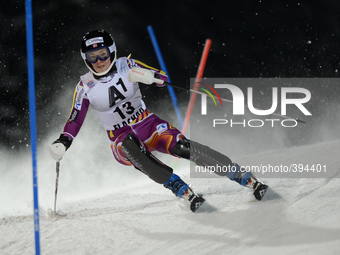 Nina Loeseth from Norway during the 6th Ladies' slalom, at Audi FIS Ski World Cup 2014/15, in Flachau. Flachau, Austria. January 13, 2015. P...