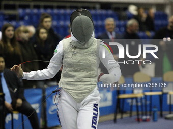 Gdansk, Poland 17th, Jan. 2015 Artus Court 2015 fencing cup in Gdansk. Arianna Errigo (ITA) fights against Zuzanna Sobczak (POL)
 (