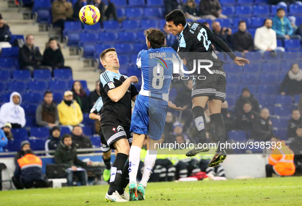 BARCELONA - january 17- SPAIN: Stuani and Cabral in the match between RCD Espanyol and RC Celta, corresponding to the week19 of the spanish...