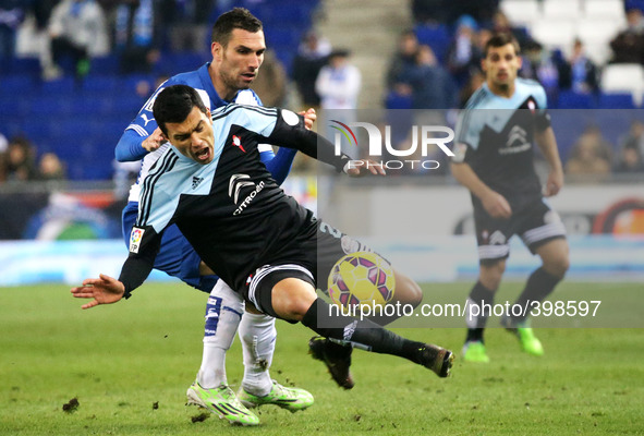 BARCELONA - january 17- SPAIN: Cabral and Arbilla in the match between RCD Espanyol and RC Celta, corresponding to the week19 of the spanish...