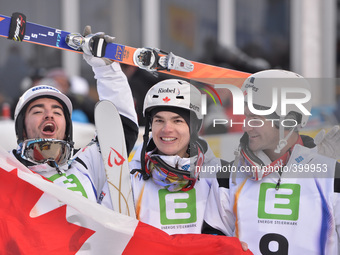 Canadian Trio: Philippe Marquis, Mikael Kingsbury and Marc-Antoine Gagnon - in Dual Moduls Final at FIS Freestyle World SKI CHampionship 201...