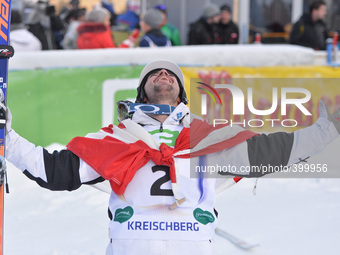 Philippe Marquis from Canada, takes a Silver medal in Dual Moduls Final at FIS Freestyle World SKI CHampionship 2015 in Kreischberg, Austria...