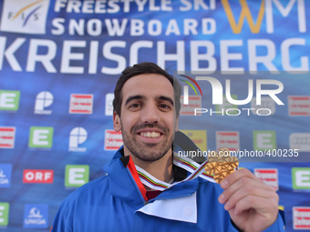Anthony Benna from France receives today a Gold in the Men's Moguls, a competition that took place on the 18th of January 2015, at the FIS F...