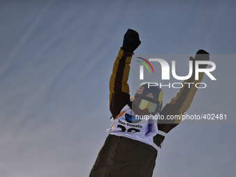 Roope Tonteri from Finland celebrates his BRONZE in Men's Snowboard Slopestyle, at the FIS Snowboard World Championship 2015 in Kreischberg,...