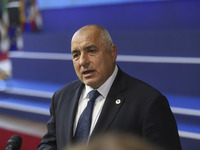 Boyko Borissov Prime Minister of Bulgaria in EU Commission in Forum Europa, the European Council EU leaders meeting in Brussels, Belgium on...