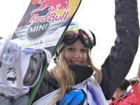 Anna Gasser from Austria takes Silver in Ladies's Snowboard Slopestyle, at the FIS Snowboard World Championship 2015 in Kreischberg, Austria...