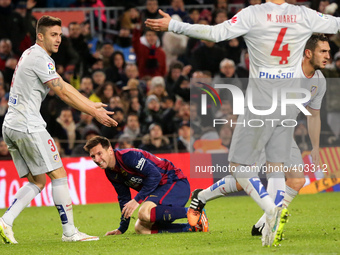 BARCELONA -21 january- SPAIN: Leo Messi and Siqueira in the match between FC Barcelona and Atletico Madrid, for the first leg of the quarter...