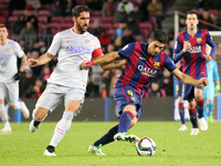BARCELONA -21 january- SPAIN: Luis Suarez and Raul Garcia in the match between FC Barcelona and Atletico Madrid, for the first leg of the qu...