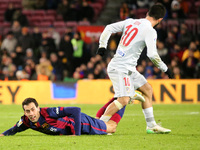 BARCELONA -21 january- SPAIN: Sergio Busquets and Arda Turan in the match between FC Barcelona and Atletico Madrid, for the first leg of the...