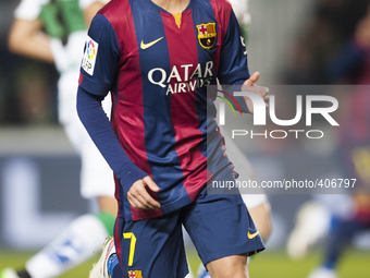 Pedro during the match between Elche CF against FC Barcelona, week 20 of La Liga 2014/15 in Martinez Valero stadium,  Elche, SPAIN - 2015 Ja...