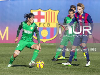 Barcelona, Catalonia, Spain. January 28, 2015. The FC Barcelona B and Beijin Guoan tie 0-0 in a friendly match played in Ciutat Esportiva Jo...