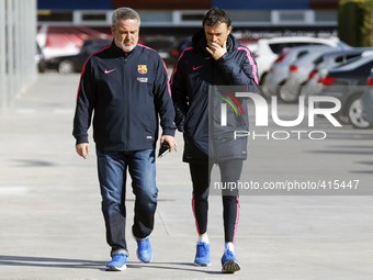 BARCELONA -31 january- SPAIN: Luis Enrique Matinez in the FC Barcelona training, held at the Ciudat Deportiva Joan Gamper, on January 31, 20...