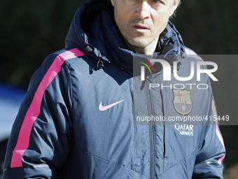 BARCELONA -31 january- SPAIN: Luis Enrique Matinez in the FC Barcelona training, held at the Ciudat Deportiva Joan Gamper, on January 31, 20...