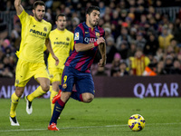 Barcelona, Catalonia, Spain. Fabruary 1, 2015 Luis Suarez of Barcelona  in action during the spanish league match between FC barcelona and V...