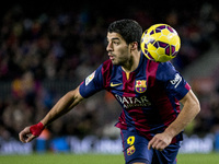 Barcelona, Catalonia, Spain. Fabruary 1, 2015 Luis Suarez of Barcelona in action during the spanish league match between FC barcelona and Vi...