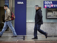 BBVA spanish bank in Vigo on February 4, 2015.  (