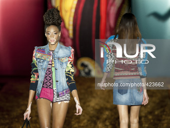 Canadian top model Winnie Harlow to the catwalk with the desings of Desigual label during the Mercedes Benz FashionWeek Madrid at Ifema pavi...