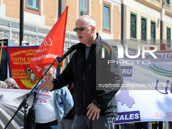 Mark Evans of Unison attends May Day March And Rally In Cardiff, Wales, on 1st May 2019.  (
