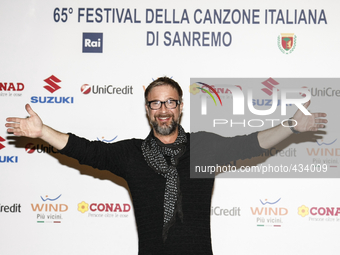 Marco Masini during a press conference at the Teatro Ariston of Sanremo, on February 12, 2015. (