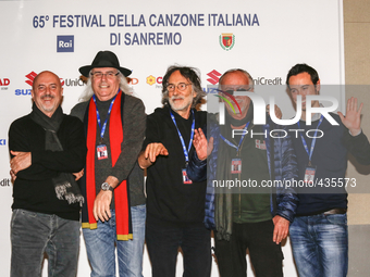 Photocall of PFM during a press conference at the Teatro Ariston of Sanremo, on February 13, 2015. (