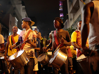 Kids play drums on Carnival parade in Augusta Street in Sao Paulo, Brazil on February 13, 2015. It is estimated that millions of people will...