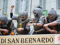 Battle of the Oranges at the Historical Carnival of Ivrea, near Turin, Italy on February 16, 2015.
During the event which marks the people'...
