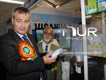 Dr.Jeremy P hill President ,International Dairy Federation  along Mr T K Mukhopadhyay  after the inauguration visit Exhibition Stall on at S...